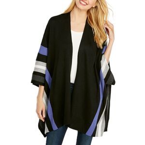 New! THE LIMITED Women's Striped Open-Front Layering Poncho Sweater Small/Medium